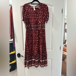 Jen’s Pirate Booty Midi Dress L Burgundy